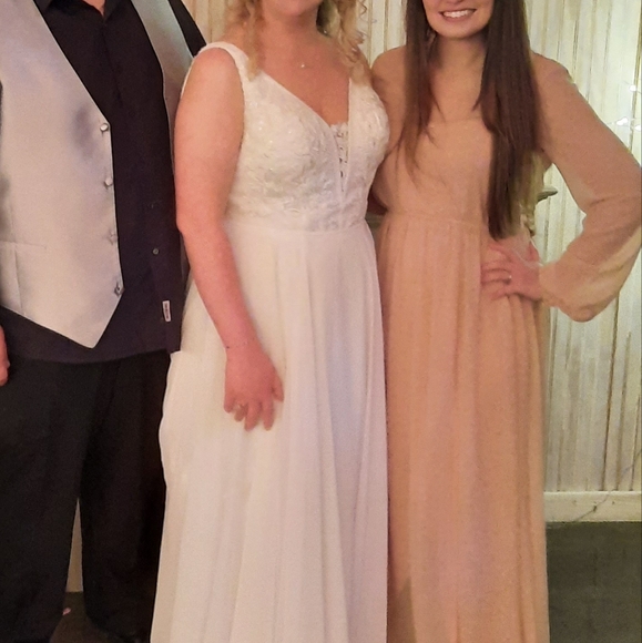 Lulus Wondrous Water Lilies Blush Pink Maxi Dress size Small - Picture 16 of 16